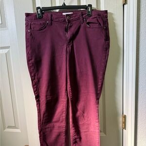 Sonoma high rise skinny pants in maroon 14